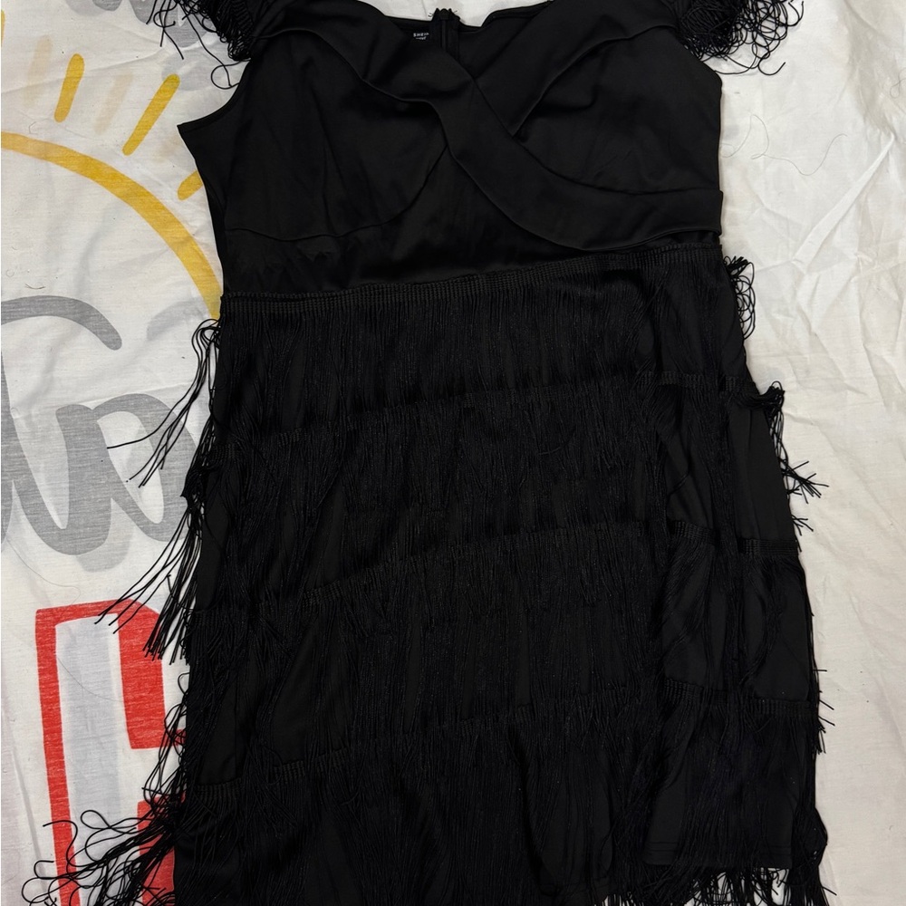 SHEIN Black Sweetheart Sheath Mini Dress
